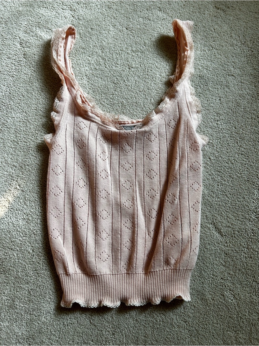 J. Crew Blush Lace-Trim Knit Camisole